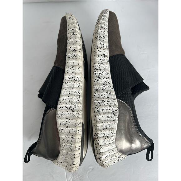 Johnston & Murphy Black and Gray Suede XC4 Waterproof Slip On Loafer Sneakers 8M - Picture 4 of 11